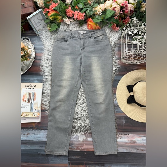 Boston Proper Gray Tassel Jeans - Picture 5 of 11
